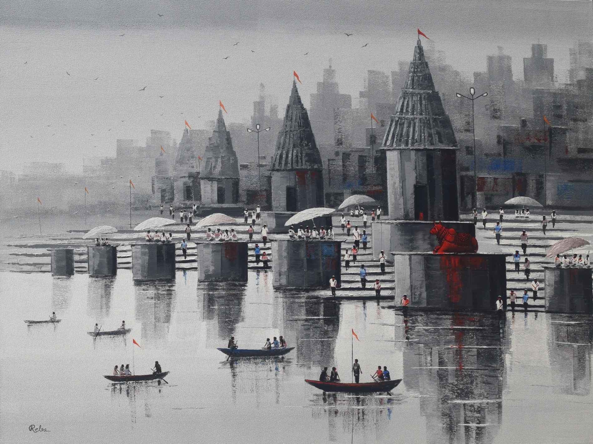 Nandi on Banaras Ghat ( Vol 9 )