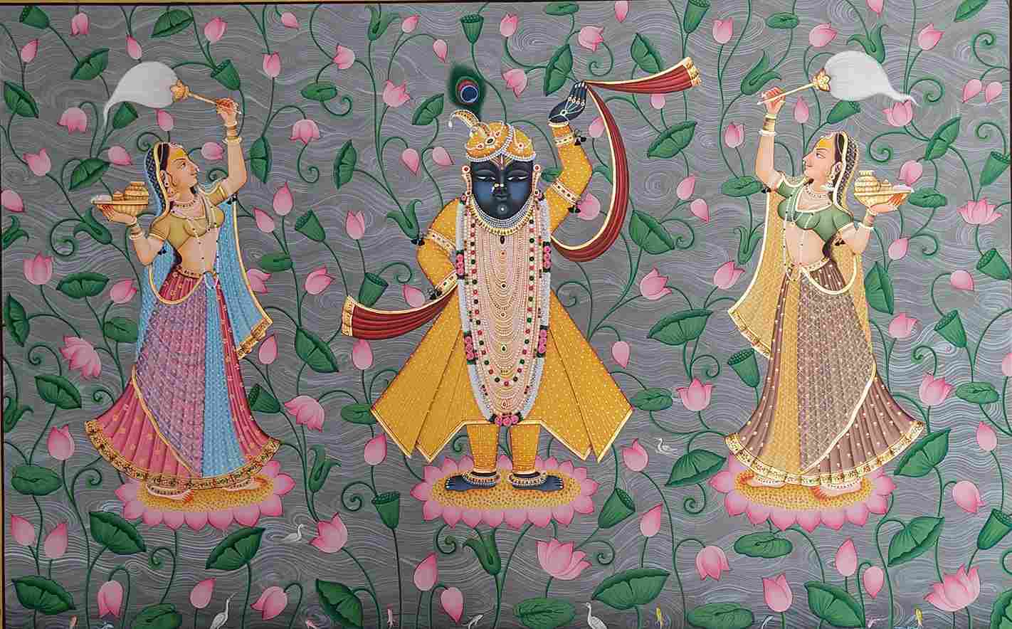 Pichwai with Gold Leaf