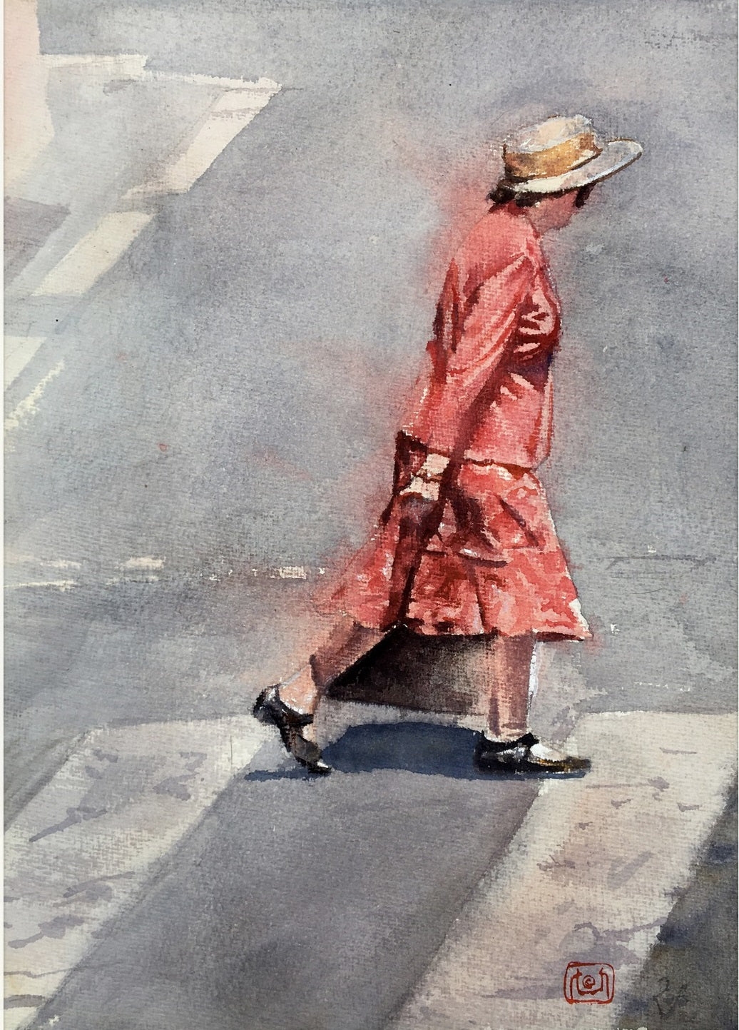 Lady crossing the Street