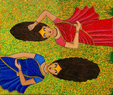 Indian Village Women on Grass