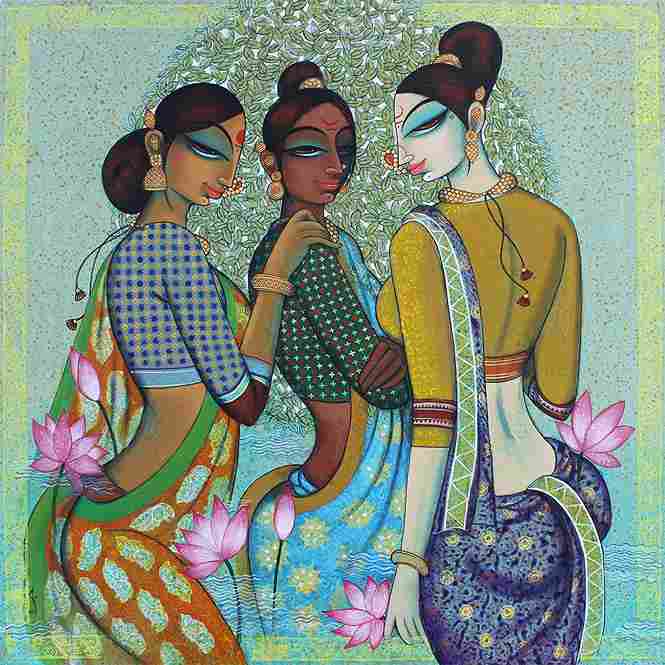 Three Friends with Lotus – Crafttatva.com