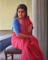 Woman in pink saree