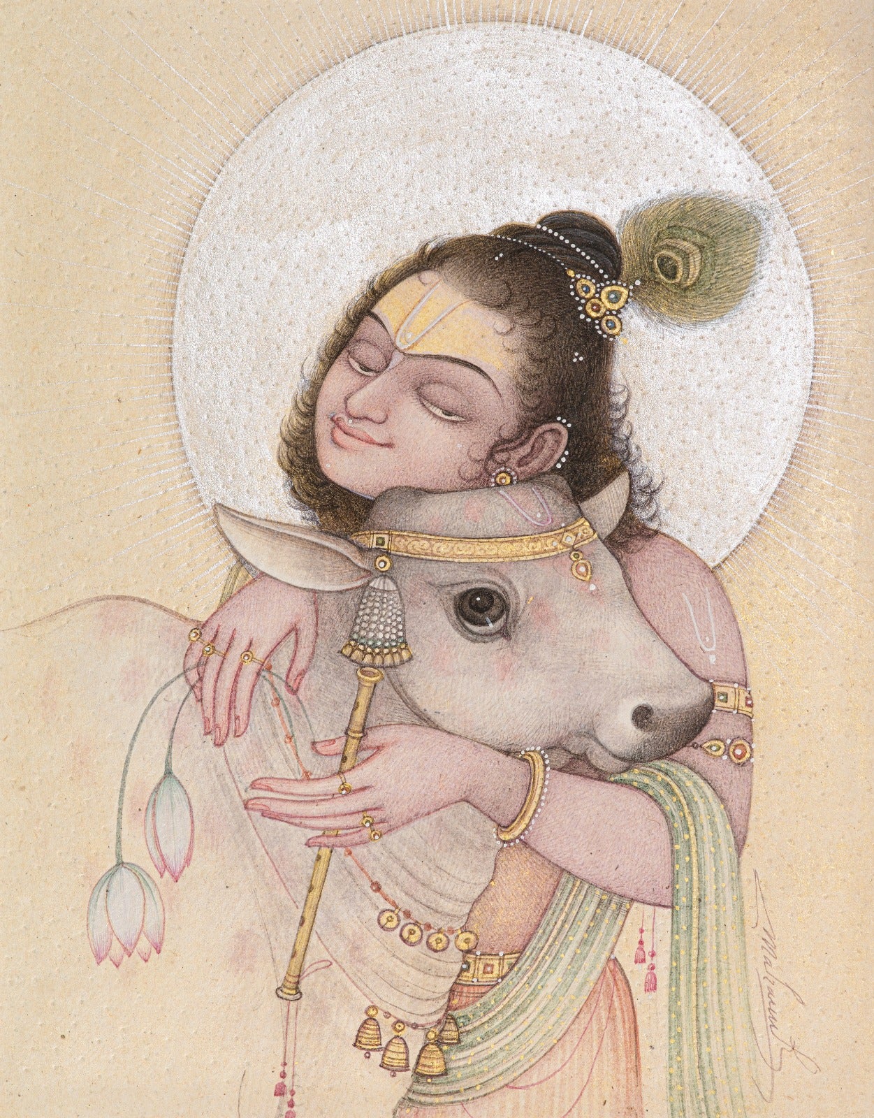 Krishna Cuddling the Calf ( Vol 1 )