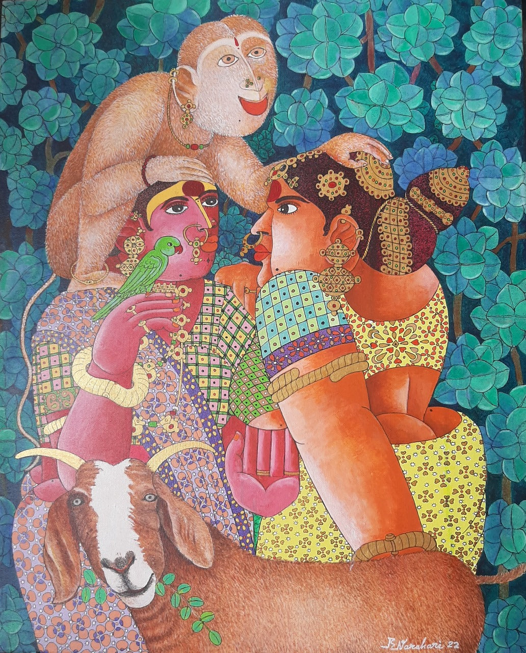 Women with Monkey
