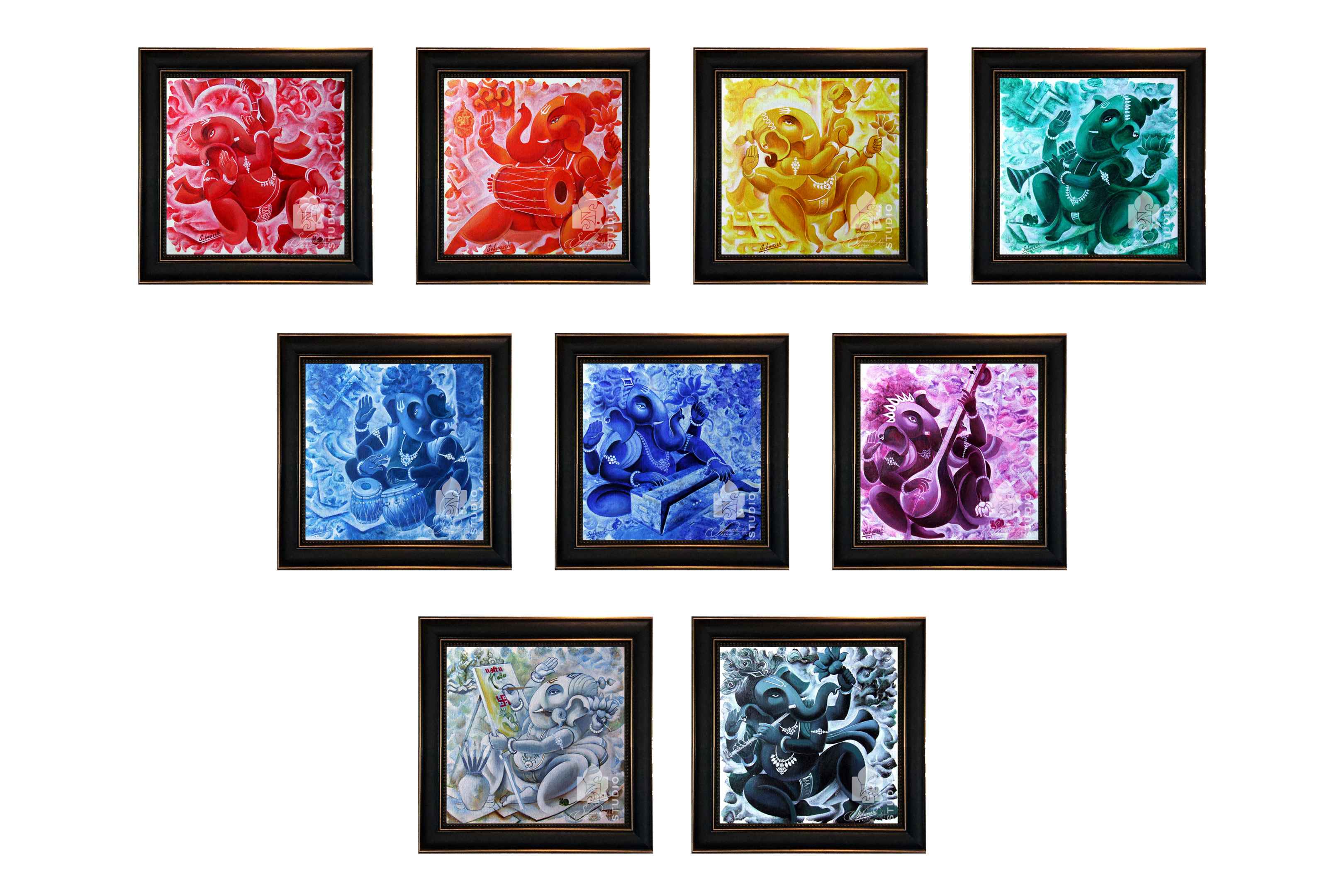 Ganesha Series-2 ( Set of 9 )